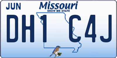 MO license plate DH1C4J