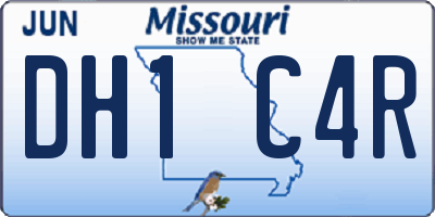 MO license plate DH1C4R