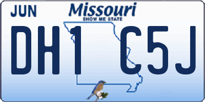 MO license plate DH1C5J