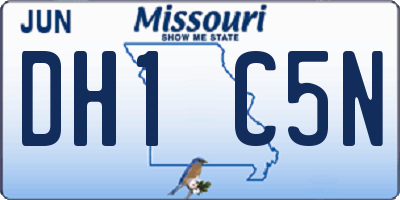 MO license plate DH1C5N