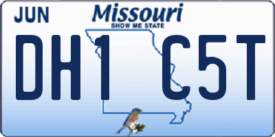 MO license plate DH1C5T