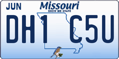 MO license plate DH1C5U