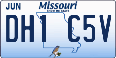 MO license plate DH1C5V