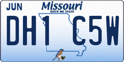 MO license plate DH1C5W