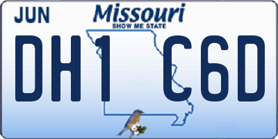 MO license plate DH1C6D