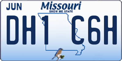 MO license plate DH1C6H