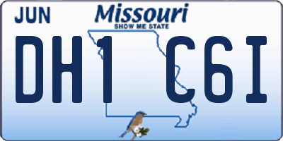 MO license plate DH1C6I