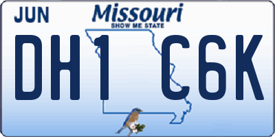 MO license plate DH1C6K