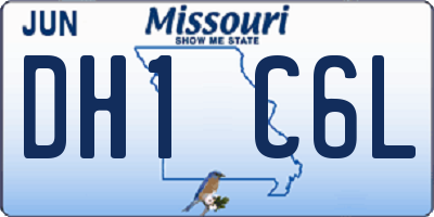 MO license plate DH1C6L