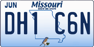 MO license plate DH1C6N