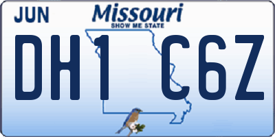 MO license plate DH1C6Z