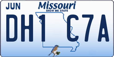 MO license plate DH1C7A