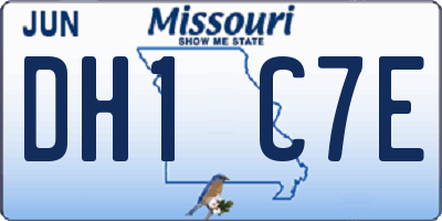 MO license plate DH1C7E