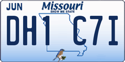 MO license plate DH1C7I