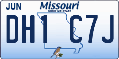 MO license plate DH1C7J