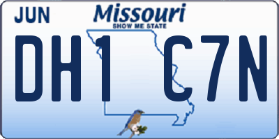 MO license plate DH1C7N