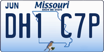MO license plate DH1C7P
