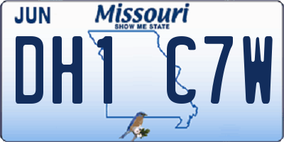 MO license plate DH1C7W