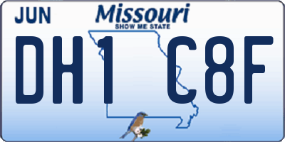 MO license plate DH1C8F