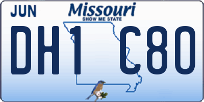 MO license plate DH1C8O