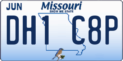 MO license plate DH1C8P
