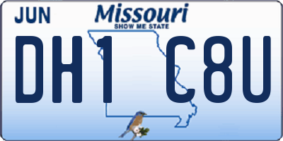 MO license plate DH1C8U