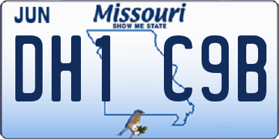 MO license plate DH1C9B