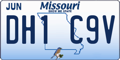 MO license plate DH1C9V