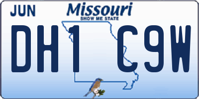 MO license plate DH1C9W