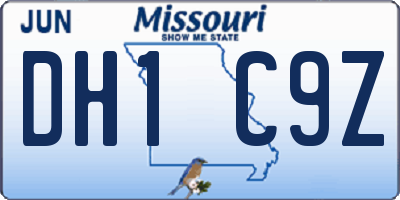MO license plate DH1C9Z