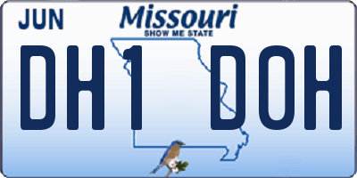 MO license plate DH1D0H