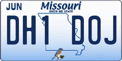 MO license plate DH1D0J