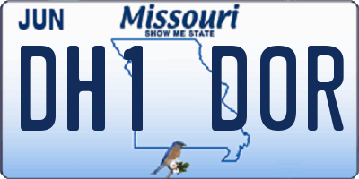 MO license plate DH1D0R
