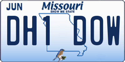 MO license plate DH1D0W