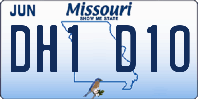 MO license plate DH1D1O