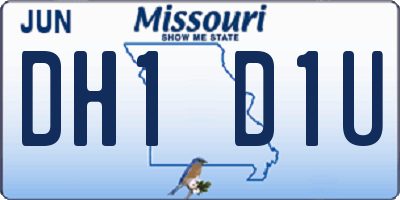 MO license plate DH1D1U