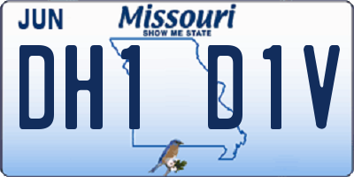 MO license plate DH1D1V