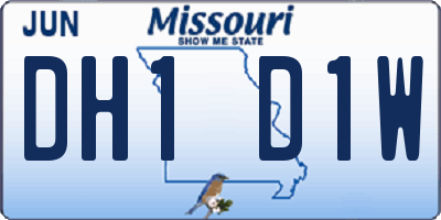 MO license plate DH1D1W