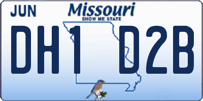 MO license plate DH1D2B