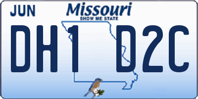 MO license plate DH1D2C