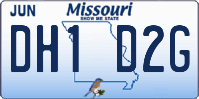 MO license plate DH1D2G