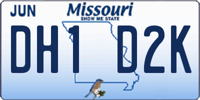 MO license plate DH1D2K