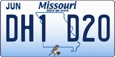MO license plate DH1D2O