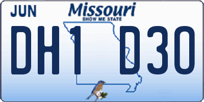 MO license plate DH1D3O