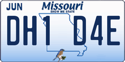 MO license plate DH1D4E