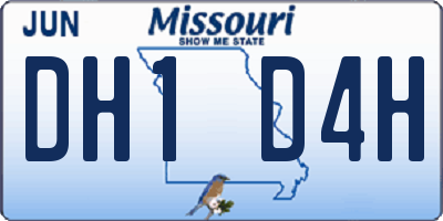 MO license plate DH1D4H