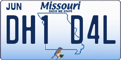 MO license plate DH1D4L