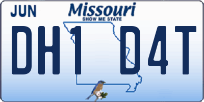 MO license plate DH1D4T