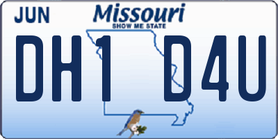 MO license plate DH1D4U