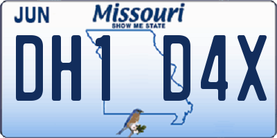 MO license plate DH1D4X